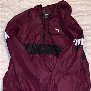 PINK half zip hoodie windbreaker